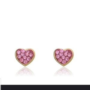 💗 Cute Molly Glitz 14K gold plated heart earrings